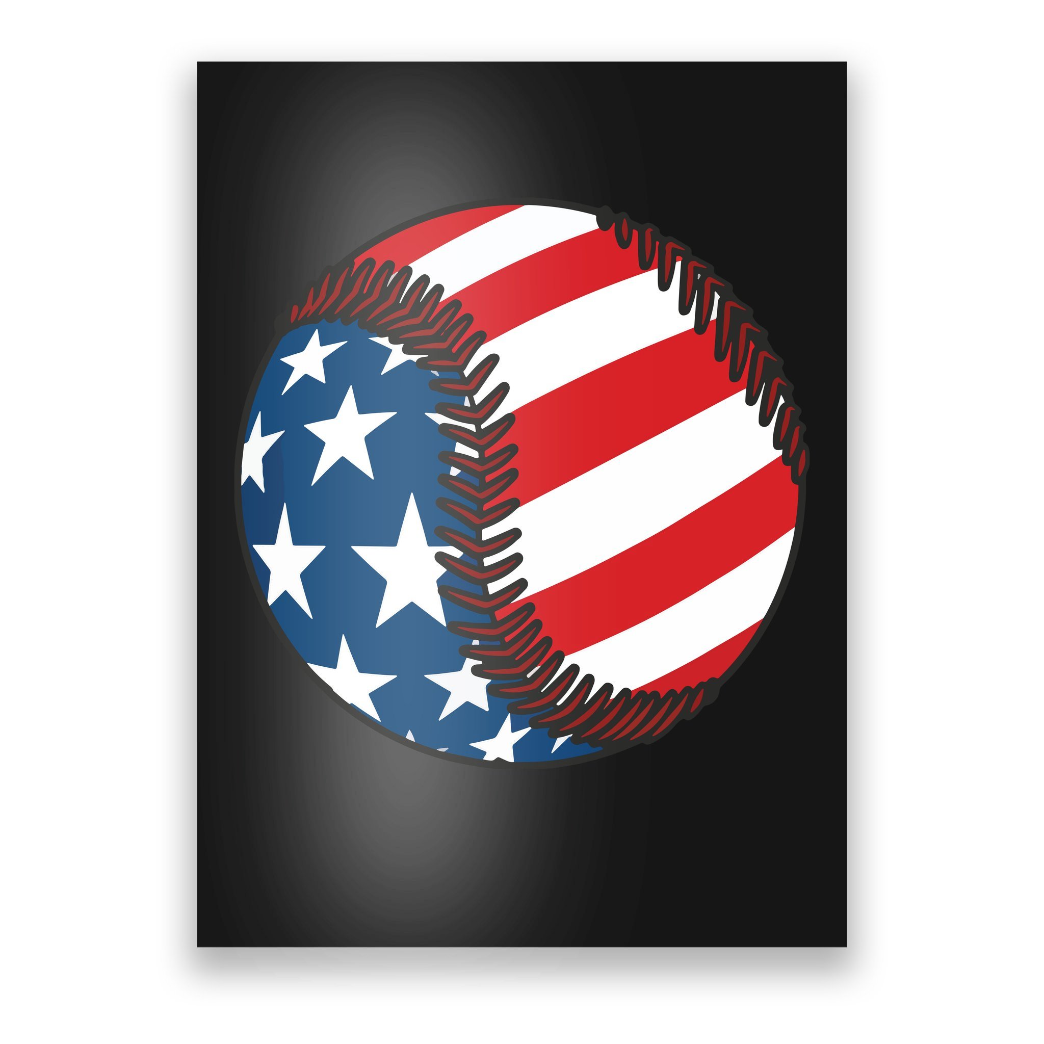 USA Flag Baseball Ball Sport Lover Gifts Idea Unisex Poster