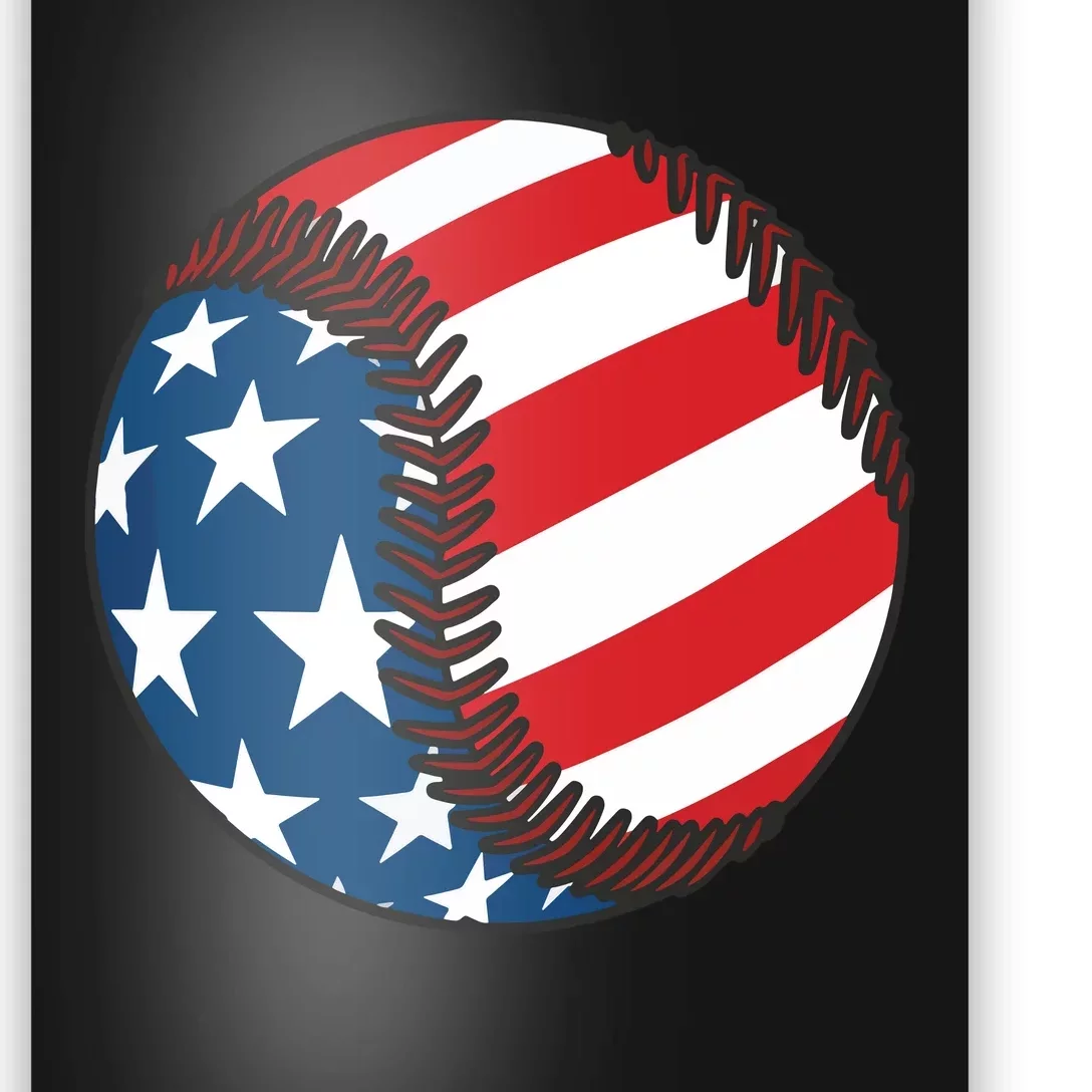 USA Flag Baseball Ball Sport Lover Gifts Idea Unisex Poster