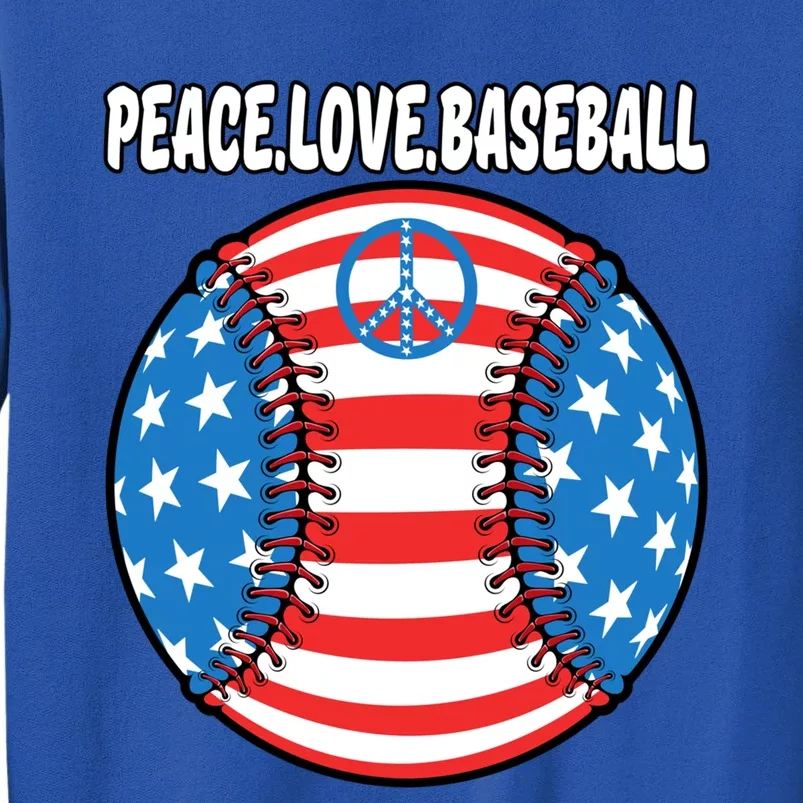 Usa Flag Baseball Peace Love Baseball Great Gift Sweatshirt