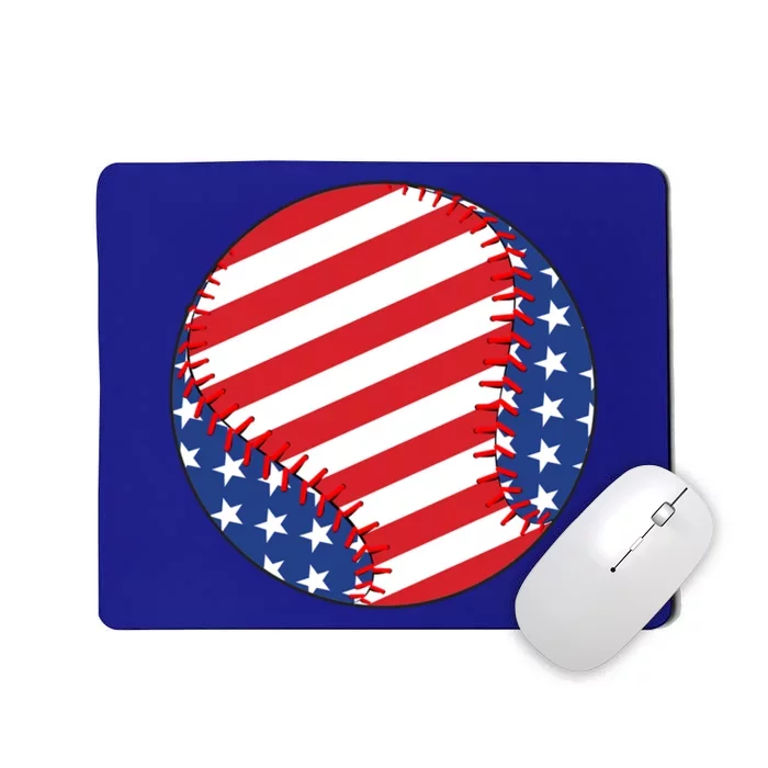 Usa Flag Baseball Funny Baseball Lover Gift Mousepad