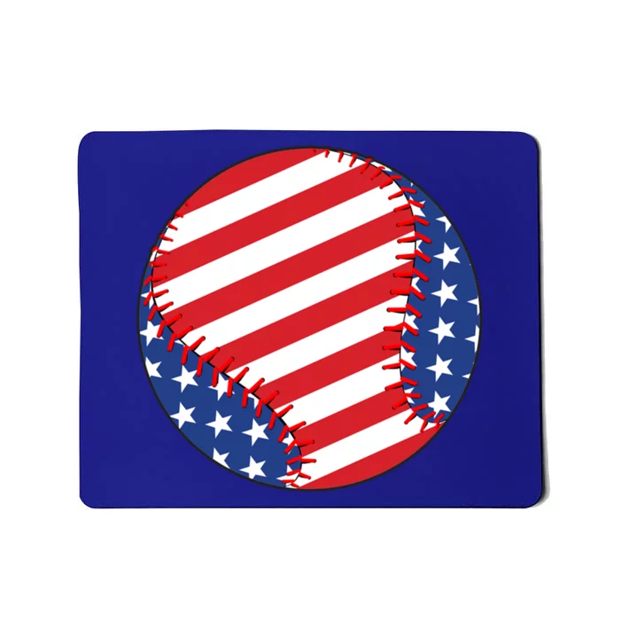 Usa Flag Baseball Funny Baseball Lover Gift Mousepad