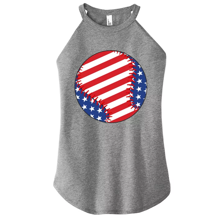 Usa Flag Baseball Funny Baseball Lover Gift Women’s Perfect Tri Rocker Tank