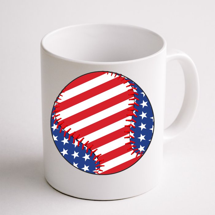 Usa Flag Baseball Funny Baseball Lover Gift Front & Back Coffee Mug