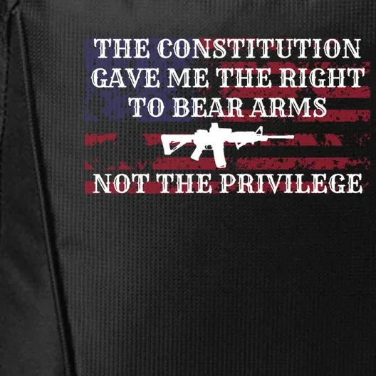 Usa Flag Constitution 2a Tee Right Not The Privilege Gift City Backpack