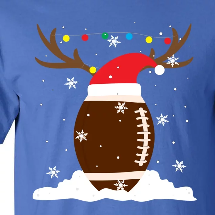 Usa Football Christmas Winter Reindeer Gift Tall T-Shirt