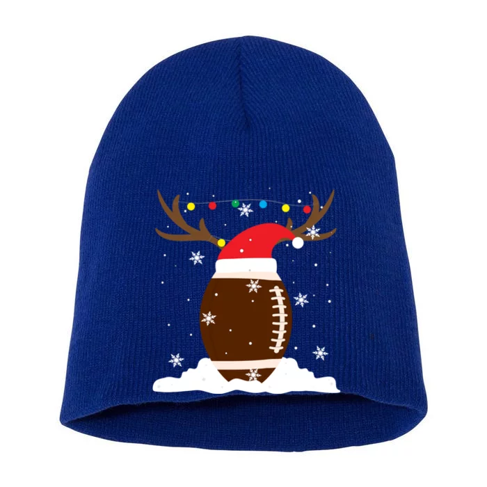 Usa Football Christmas Winter Reindeer Gift Short Acrylic Beanie