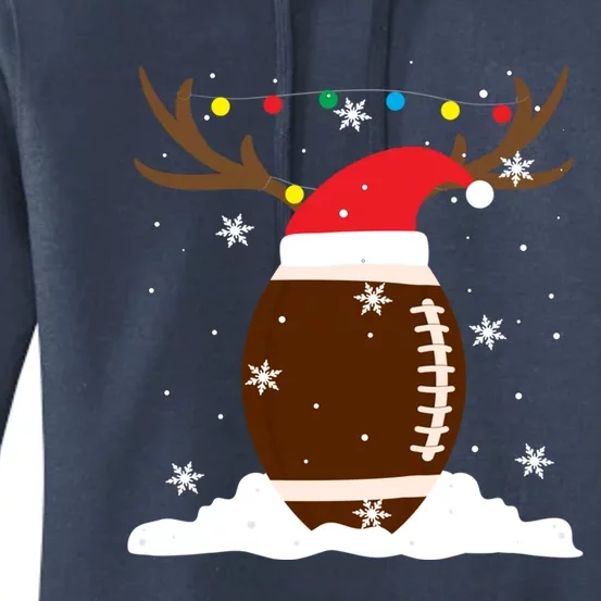 Usa Football Christmas Winter Reindeer Gift Women's Pullover Hoodie