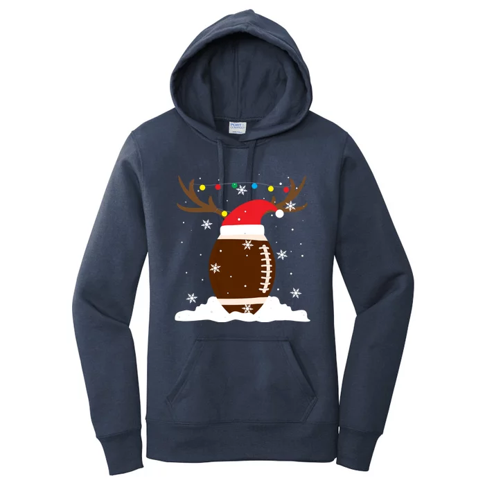 Usa Football Christmas Winter Reindeer Gift Women's Pullover Hoodie