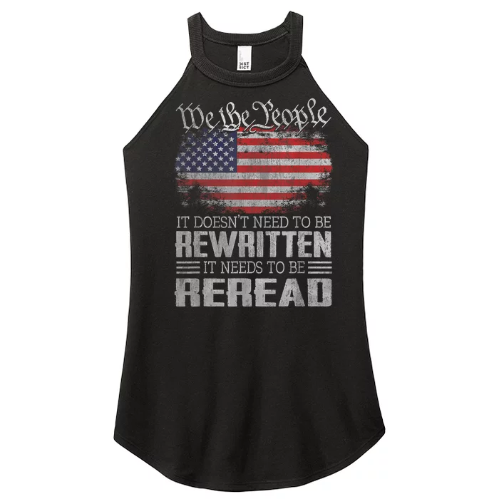 Us Flag Constitution Of The Usa Needs To Be Reread Women’s Perfect Tri Rocker Tank