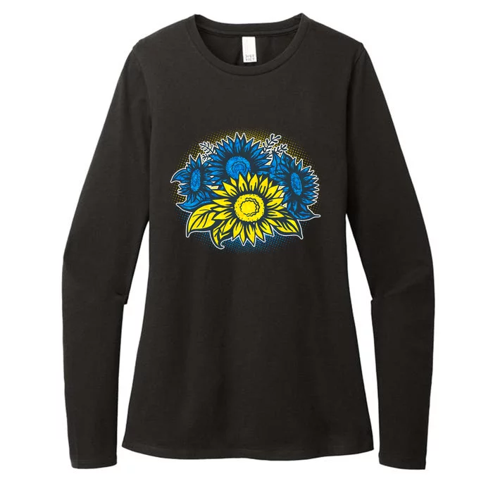 Ukrainian Flag Colors Sunflowers Stand With Ukraine Womens CVC Long Sleeve Shirt