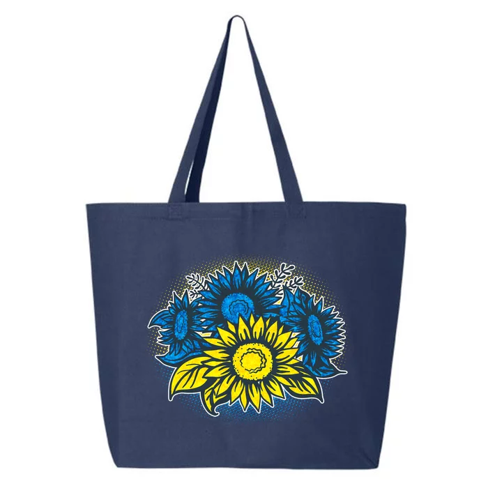 Ukrainian Flag Colors Sunflowers Stand With Ukraine 25L Jumbo Tote