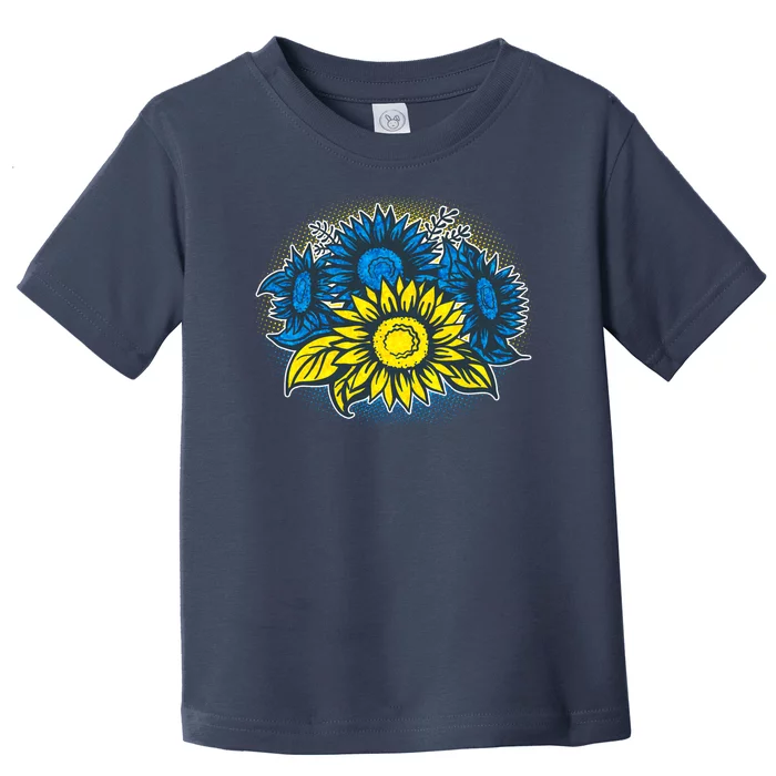 Ukrainian Flag Colors Sunflowers Stand With Ukraine Toddler T-Shirt