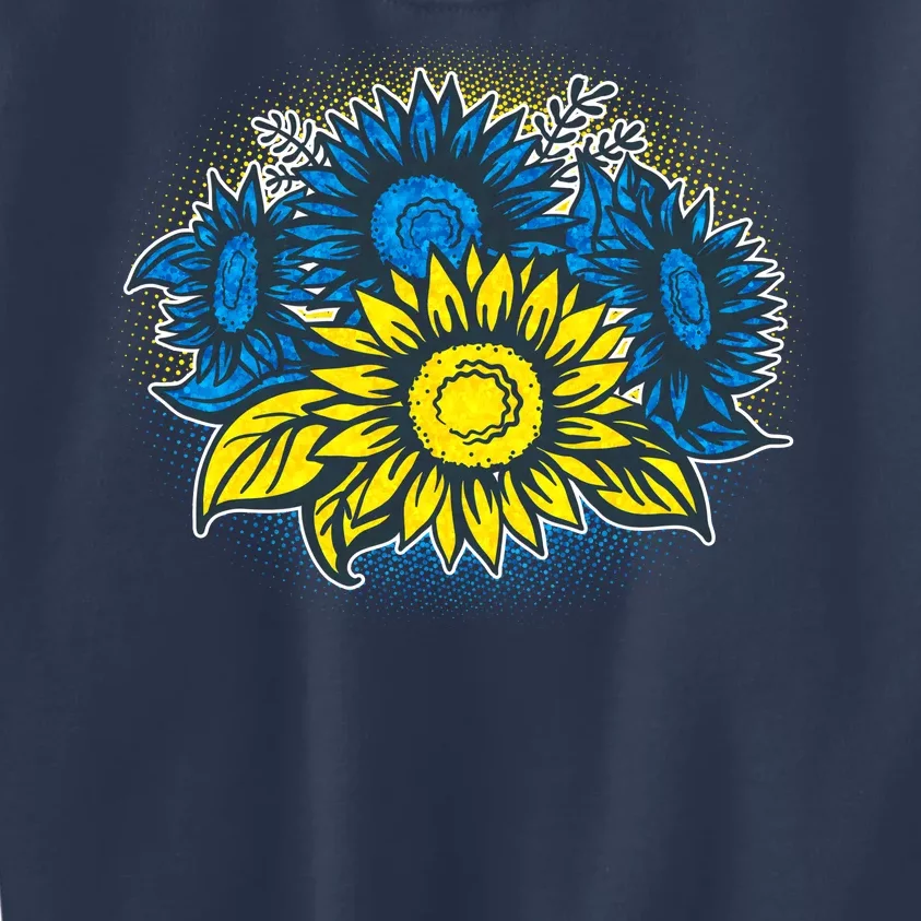 Ukrainian Flag Colors Sunflowers Stand With Ukraine Kids Sweatshirt