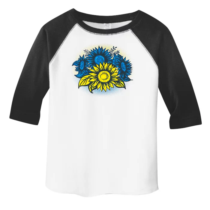 Ukrainian Flag Colors Sunflowers Stand With Ukraine Toddler Fine Jersey T-Shirt