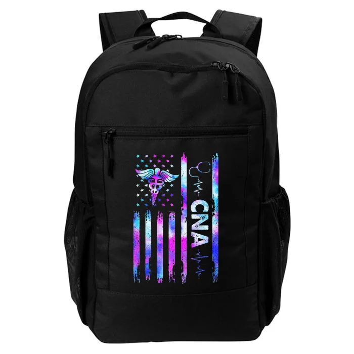 US Flag CNA Tie Dye Cute Certified Nursing Assistant Daily Commute Backpack