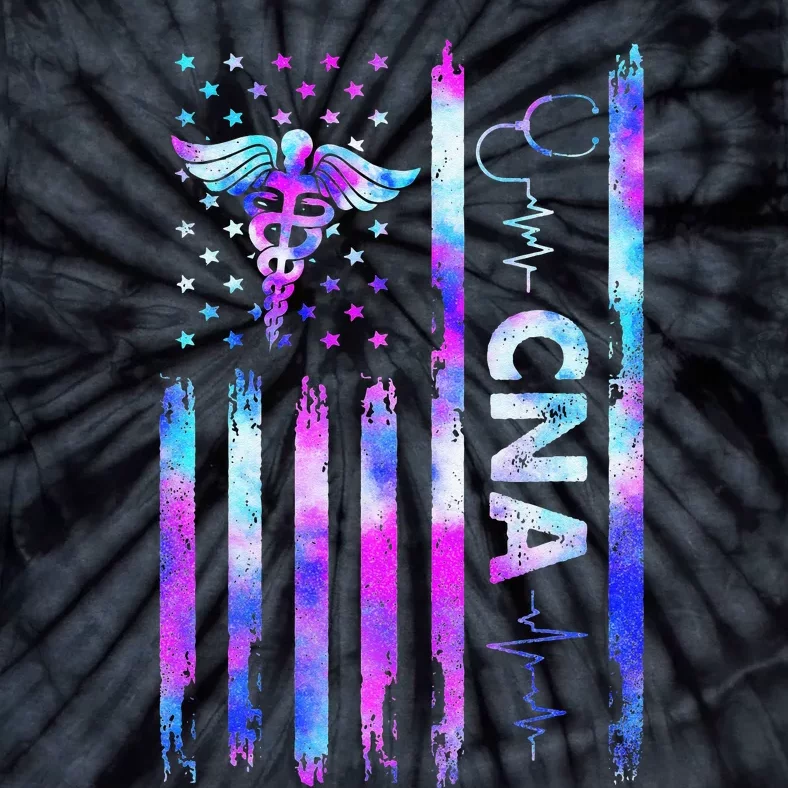 US Flag CNA Tie Dye Cute Certified Nursing Assistant Tie-Dye T-Shirt