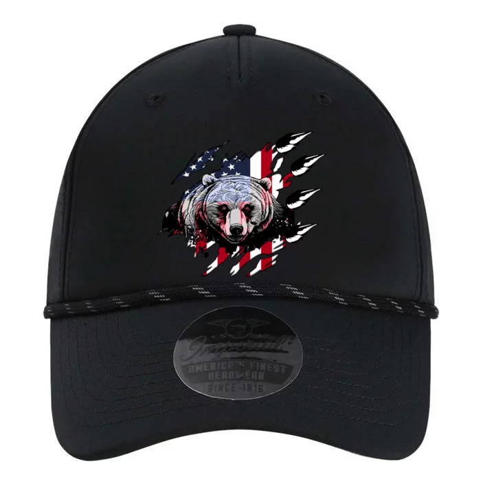 Us Flag Claw Grizzly Bear Patriotic Hunting Gift Performance The Dyno Cap