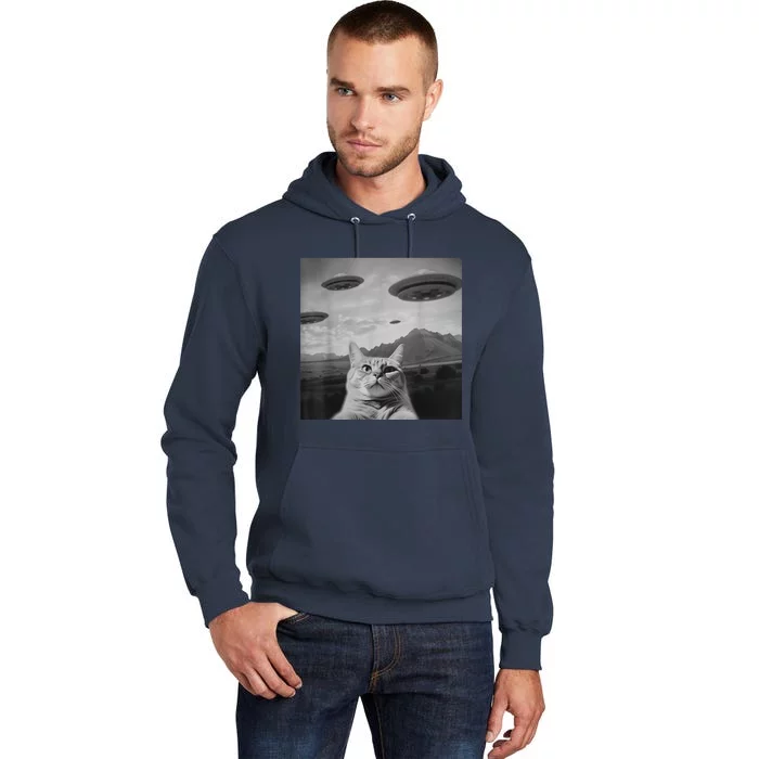 UFO Funny Cat Tall Hoodie