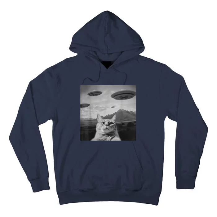 UFO Funny Cat Tall Hoodie