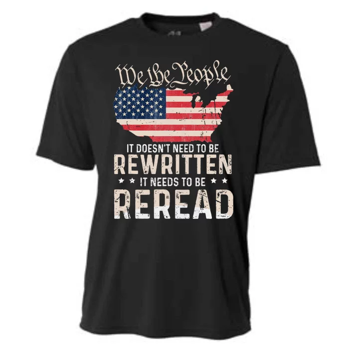 US Flag Constitution of the USA Needs To Be Reread Cooling Performance Crew T-Shirt