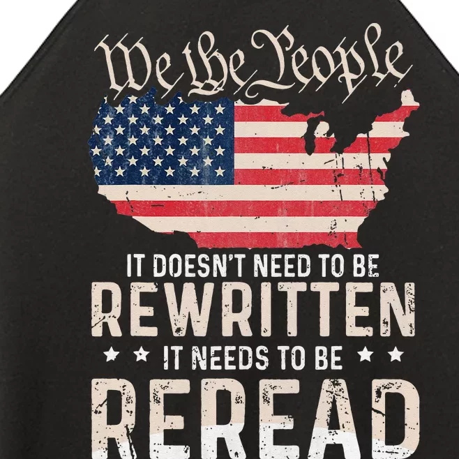 US Flag Constitution of the USA Needs To Be Reread Women’s Perfect Tri Rocker Tank