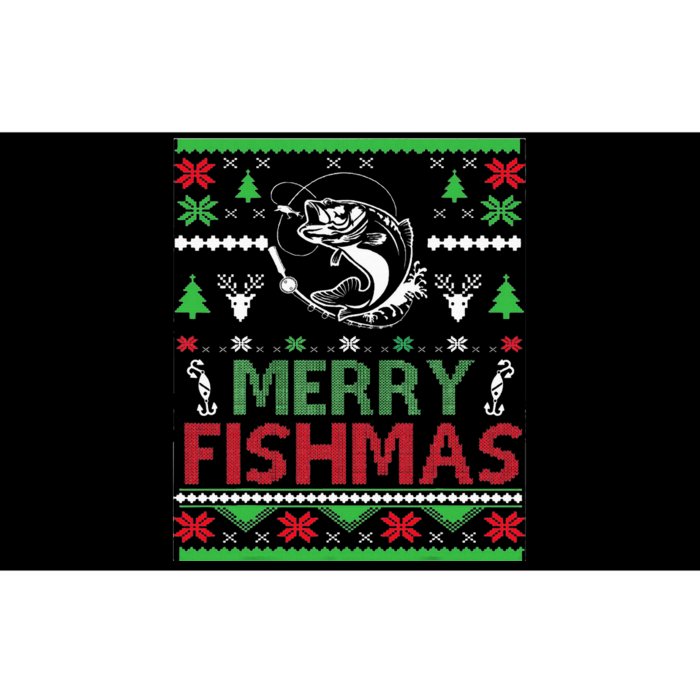 Ugly Fishing Christmas Bass Fish Bumper Sticker