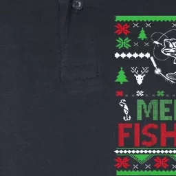 Ugly Fishing Christmas Bass Fish Softstyle Adult Sport Polo