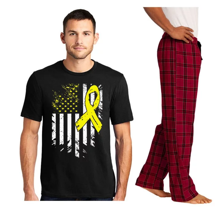 USA Flag Childhood Cancer Awareness Family Support Pajama Set