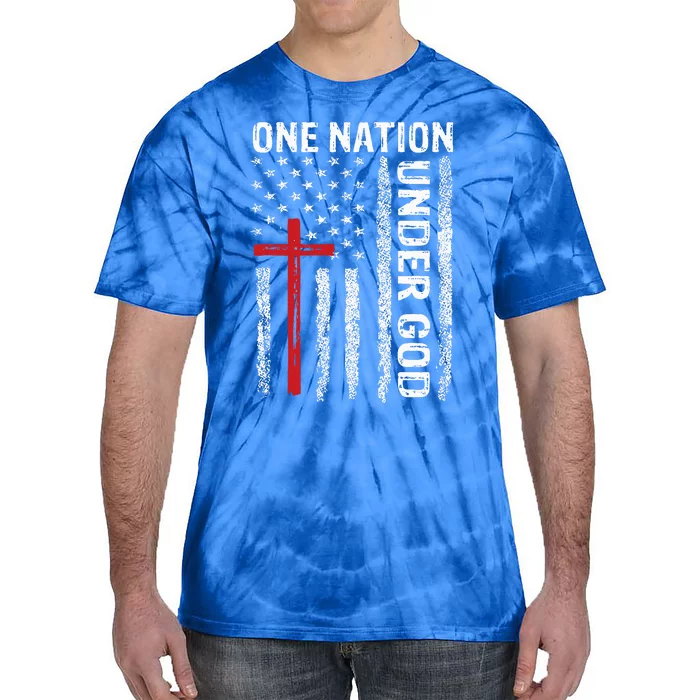 USA Flag Christian Faith Family Freedom Tie-Dye T-Shirt