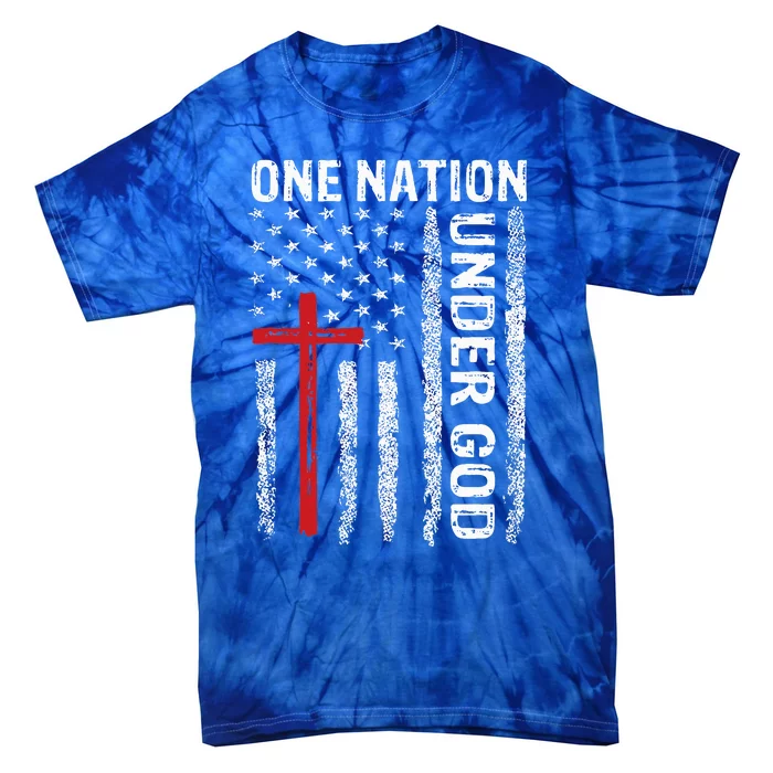 USA Flag Christian Faith Family Freedom Tie-Dye T-Shirt