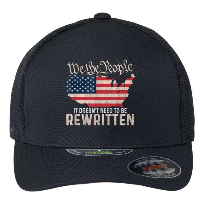 US Flag Constitution Of The USA Needs To Be Reread Flexfit Unipanel Trucker Cap