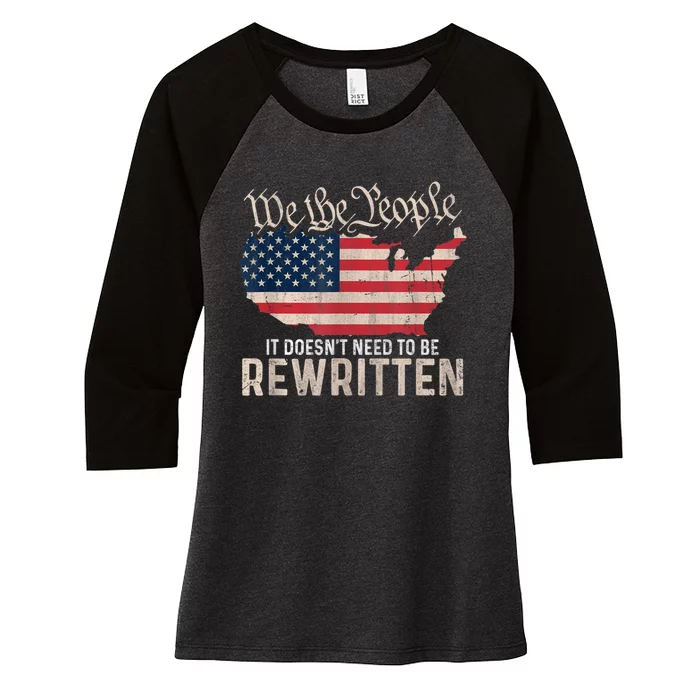 US Flag Constitution Of The USA Needs To Be Reread Women's Tri-Blend 3/4-Sleeve Raglan Shirt