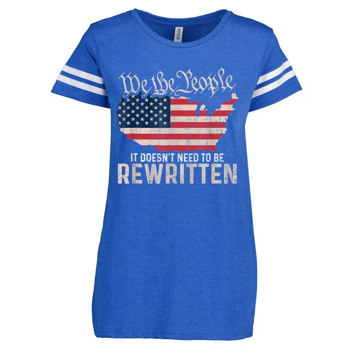 US Flag Constitution Of The USA Needs To Be Reread Enza Ladies Jersey Football T-Shirt