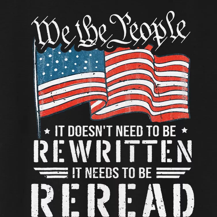 US Flag Constitution of the USA Needs To Be Reread Women's Crop Top Tee