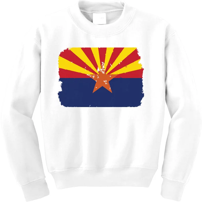 Us Flag Citizen America Distressed State Flag Arizona Kids Sweatshirt