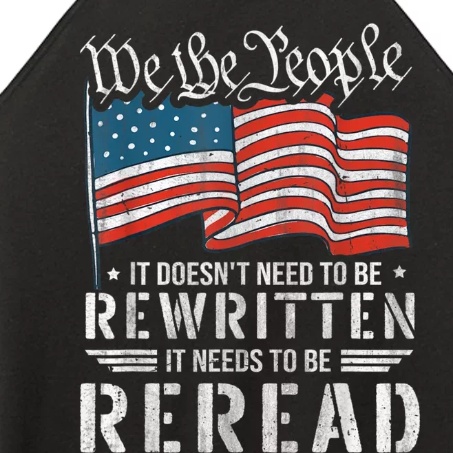 US Flag Constitution Of The USA Needs To Be Reread Women’s Perfect Tri Rocker Tank