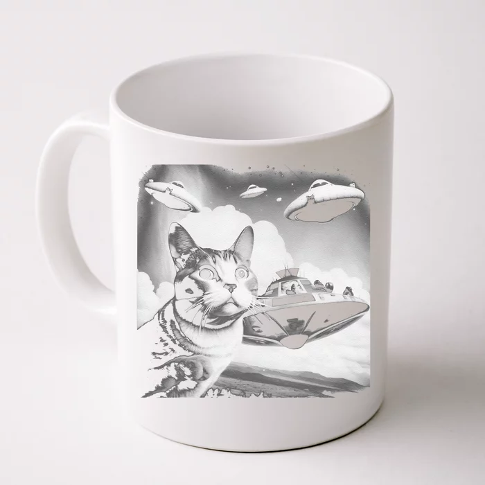 UFO Funny Cat UAPS Front & Back Coffee Mug