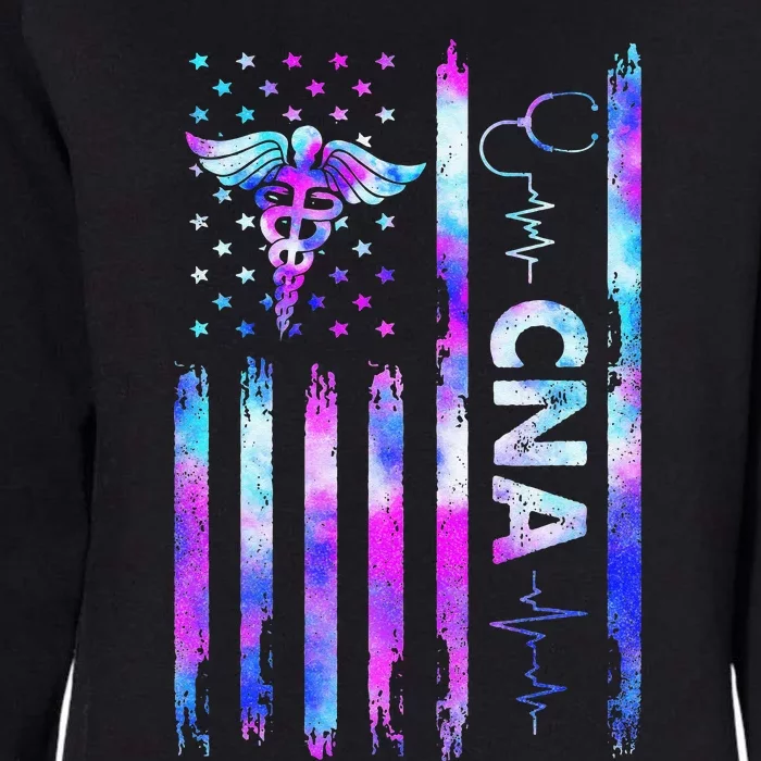 US Flag CNA Certified Nursing Assistant Womens California Wash Sweatshirt