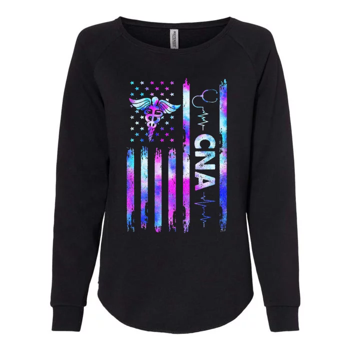 US Flag CNA Certified Nursing Assistant Womens California Wash Sweatshirt