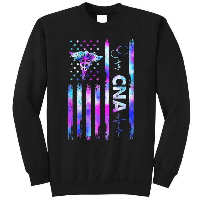 US Flag CNA Certified Nursing Assistant Tall Sweatshirt