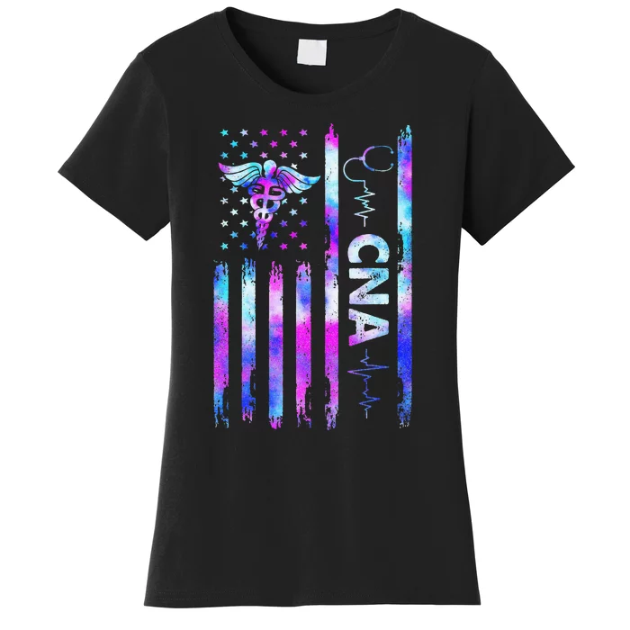 US Flag CNA Certified Nursing Assistant Women's T-Shirt