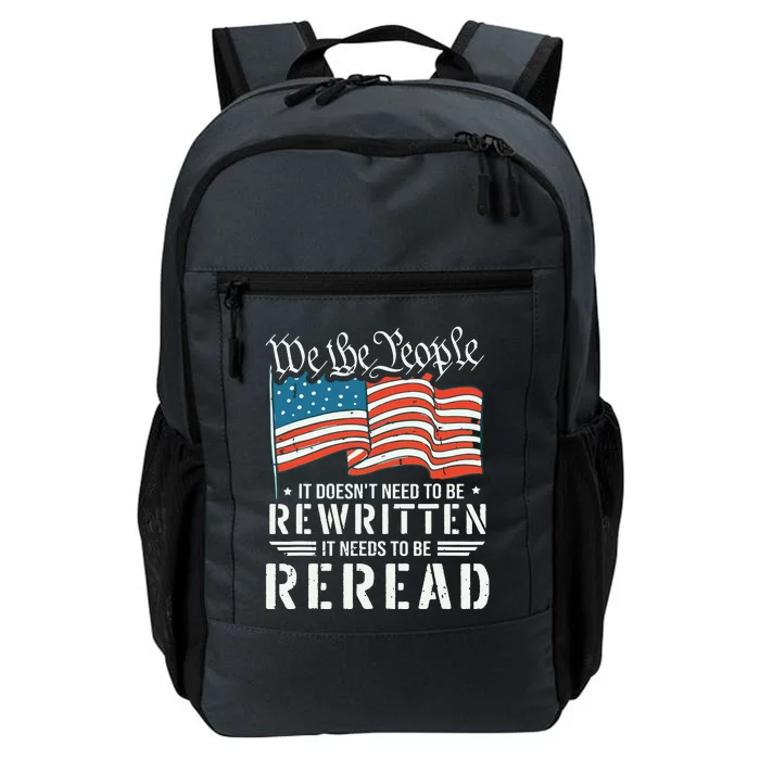 US Flag Constitution Of The USA Needs To Be Reread Daily Commute Backpack