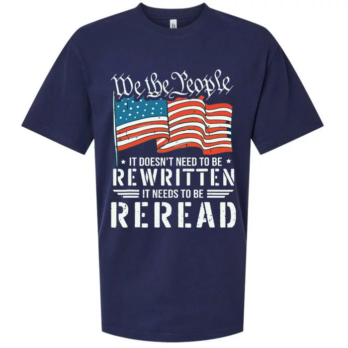 US Flag Constitution Of The USA Needs To Be Reread Sueded Cloud Jersey T-Shirt