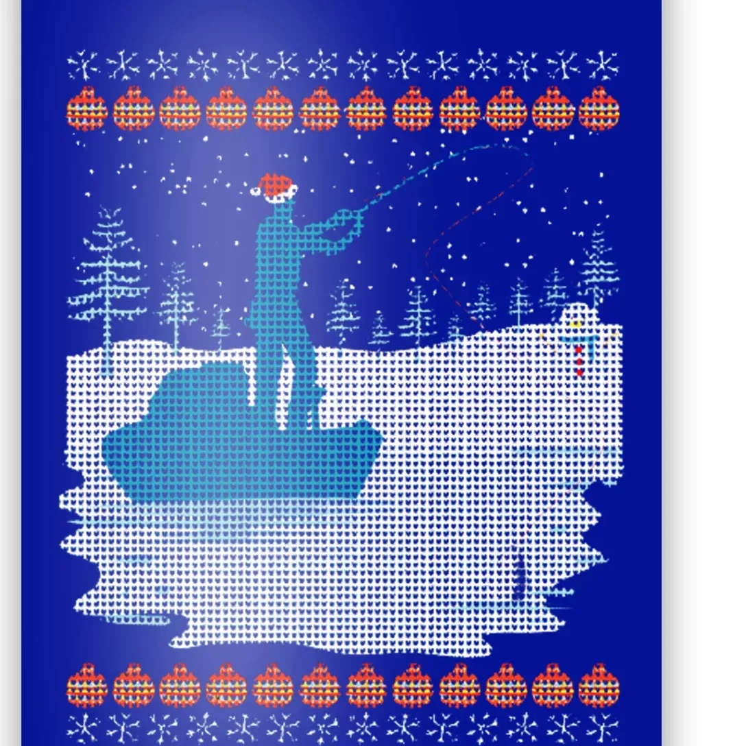 Ugly Fishing Christmas Bass Fish Merry Fishmas Gift Poster