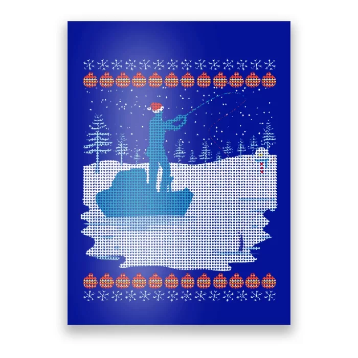 Ugly Fishing Christmas Bass Fish Merry Fishmas Gift Poster