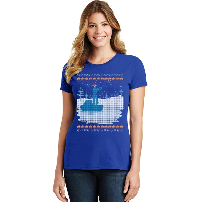 Ugly Fishing Christmas Bass Fish Merry Fishmas Gift Women's T-Shirt