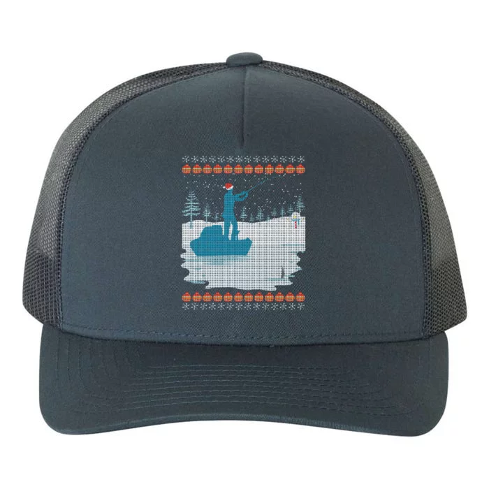 Ugly Fishing Christmas Bass Fish Merry Fishmas Gift Yupoong Adult 5-Panel Trucker Hat