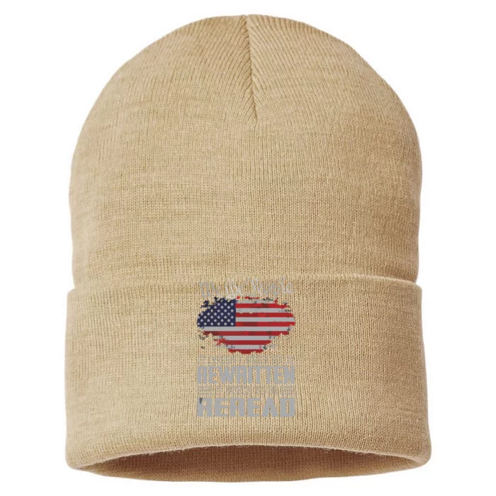 US Flag Constitution Of The USA Needs To Be Reread Sustainable Knit Beanie