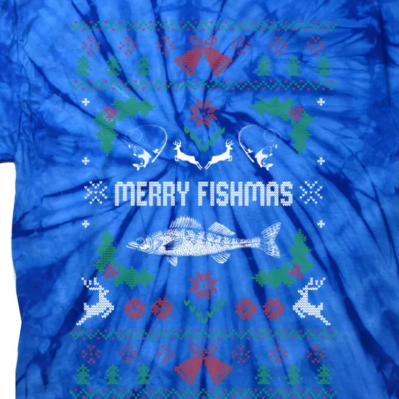 Ugly Fishing Christmas Bass Fish Merry Fishmas Gift Tie-Dye T-Shirt