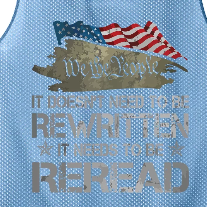 US Flag Constitution Of The USA Needs To Be Reread Mesh Reversible Basketball Jersey Tank